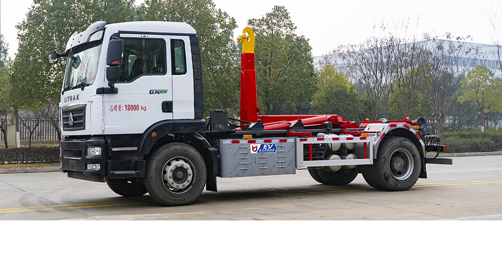 重汽纯电车厢可卸式垃圾车图1