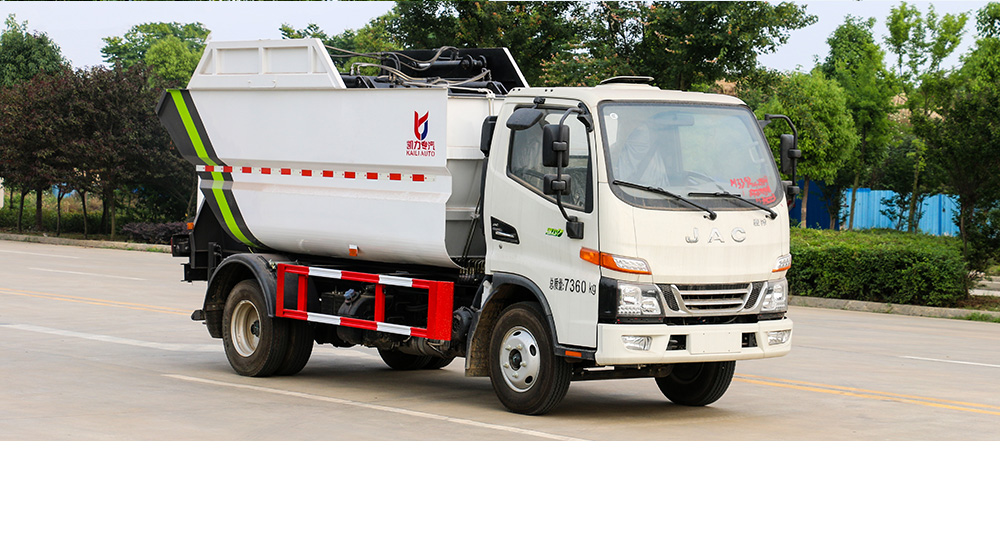 骏铃V3自装卸式垃圾车 后装图1