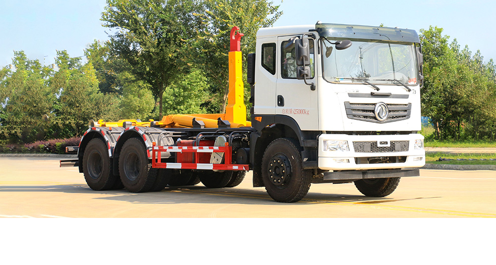 东风华神后双桥车厢可卸式垃圾车图1